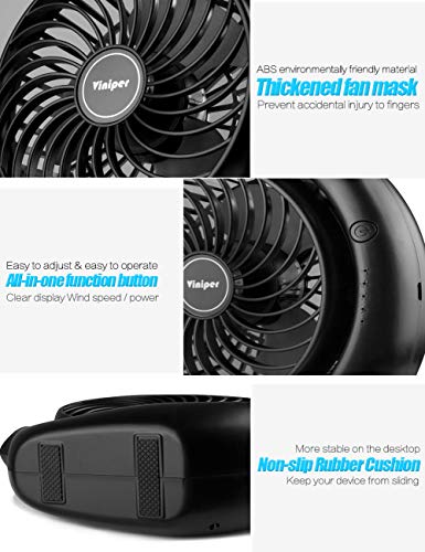 Portable Rechargeable Fan 3 Speeds 180 Rotation 6.2 inch R6275