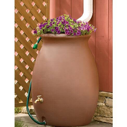 50 Gal Rain Barrel with Spigot Dark Brown U17286