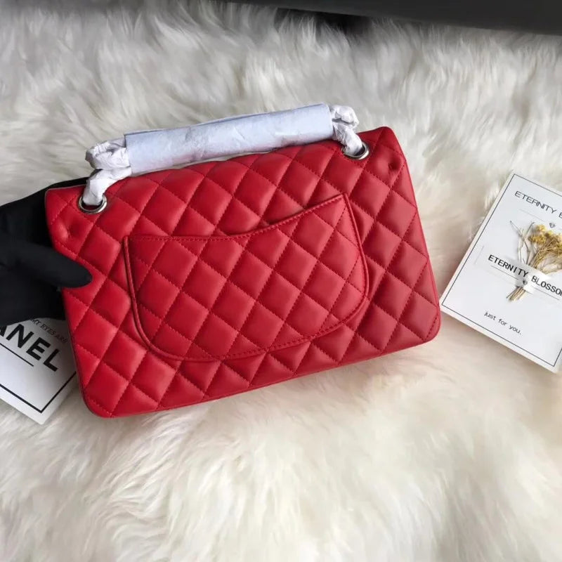 Red Medium Lambskin Leather Flap Bag U649280