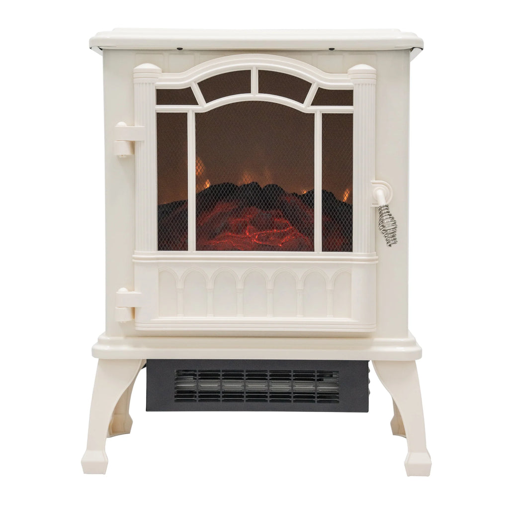 2-Setting 3D Electric Stove Heater with Flame, Black O2307