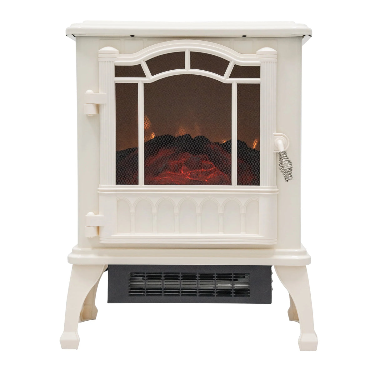 2-Setting 3D Electric Stove Heater with Flame, Black O2307