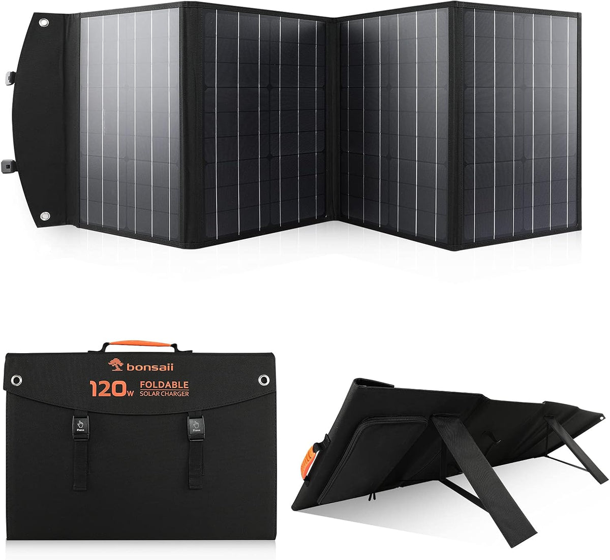 120W Portable Solar Panel Charger with USB/DC Output F22551