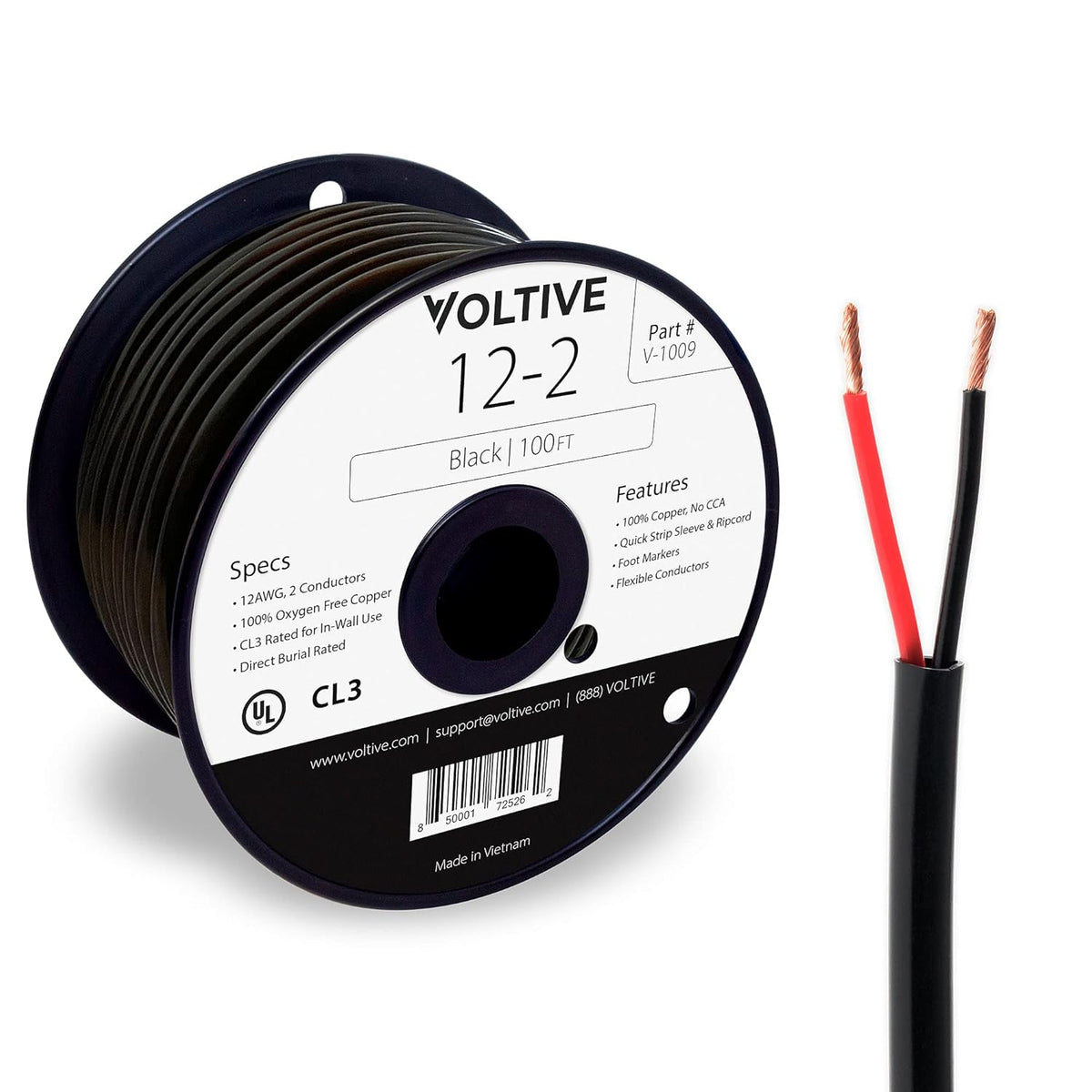 12 AWG 2 Conductor Oxygen-Free Copper Speaker Wire, 500 Foot T73471