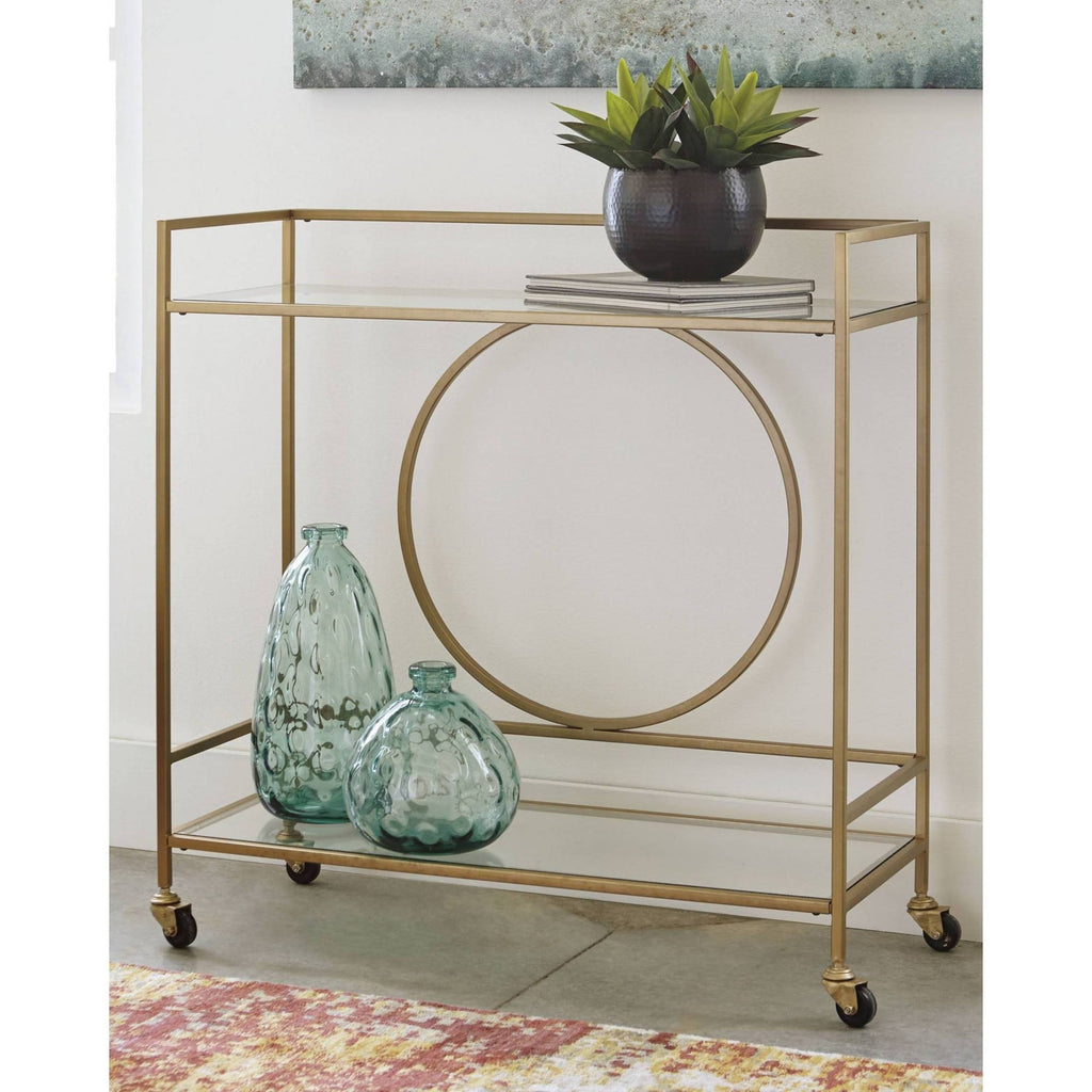 Antique Gold Finish Bar Cart P984