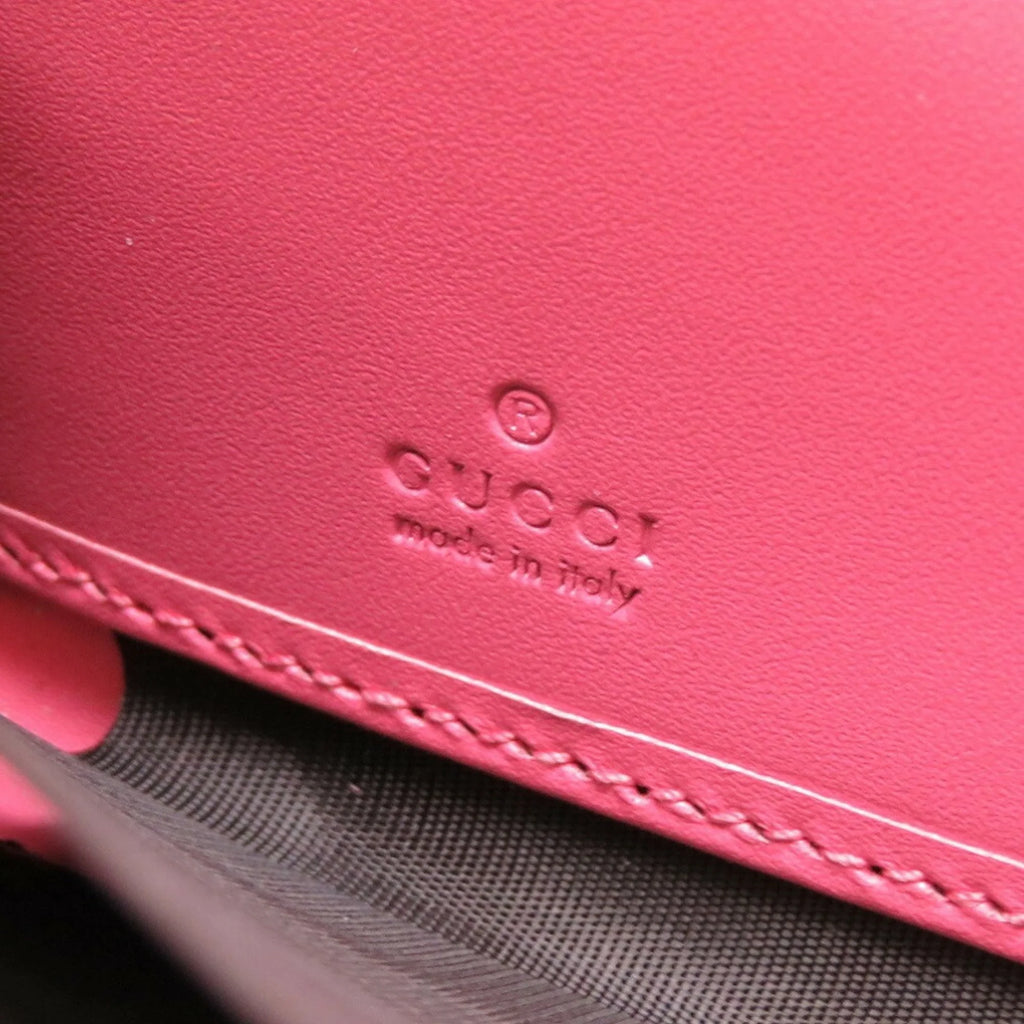 Pre-Owned Pink Leather Round Wallet Purse X450717