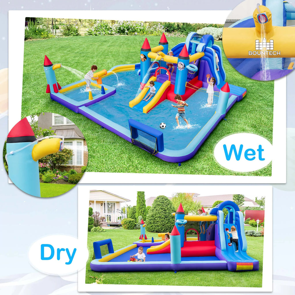 Inflatable Water Slide Park with 2 Slides Splash Pool O60995