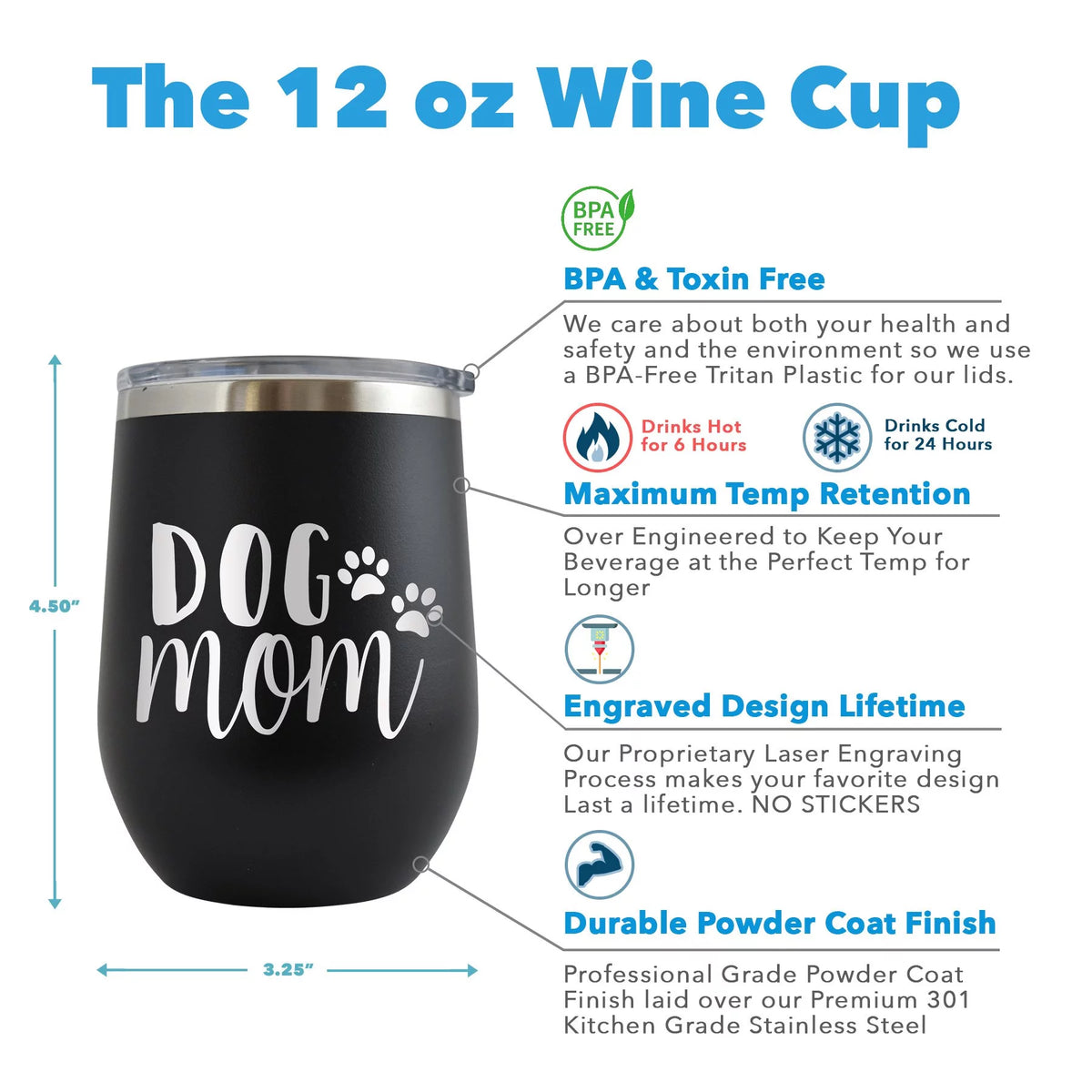 12 oz Engraved Red Wine Cup D4962