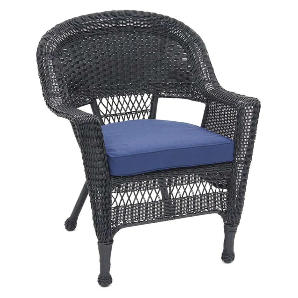 Black Wicker Chair with Cushion X3880