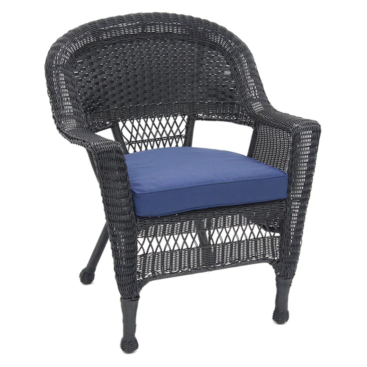 Black Wicker Chair with Cushion X3880