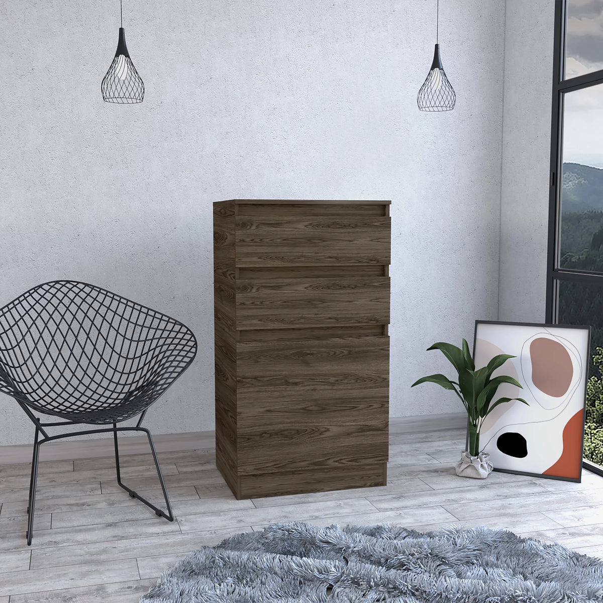 Dark Walnut Dresser with Mirror X9556