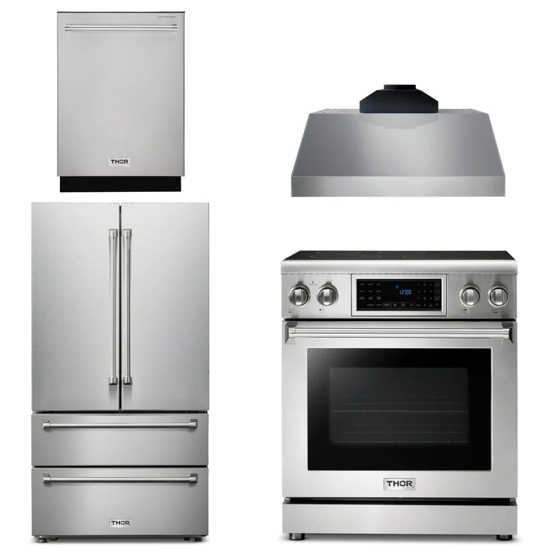 30 Electric Range, Range Hood, Microwave, Refrigerator, Dishwasher E8355