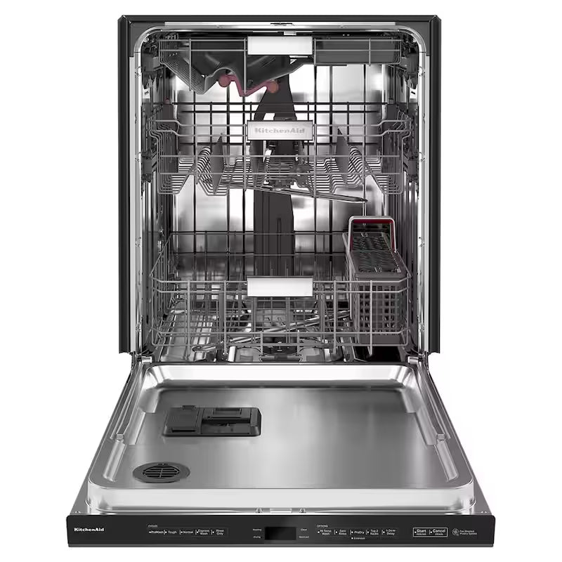 Black Stainless Built-in Dishwasher with Stainless Steel Tub and Third Level Rack X65058