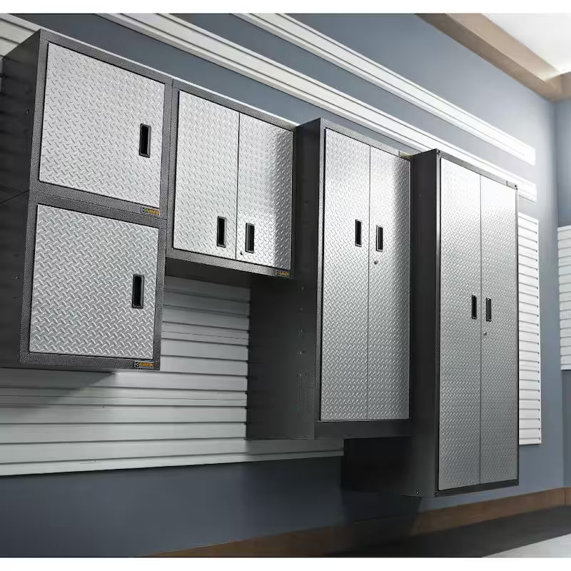 Steel Freestanding Garage Cabinet in Silver Tread I41039