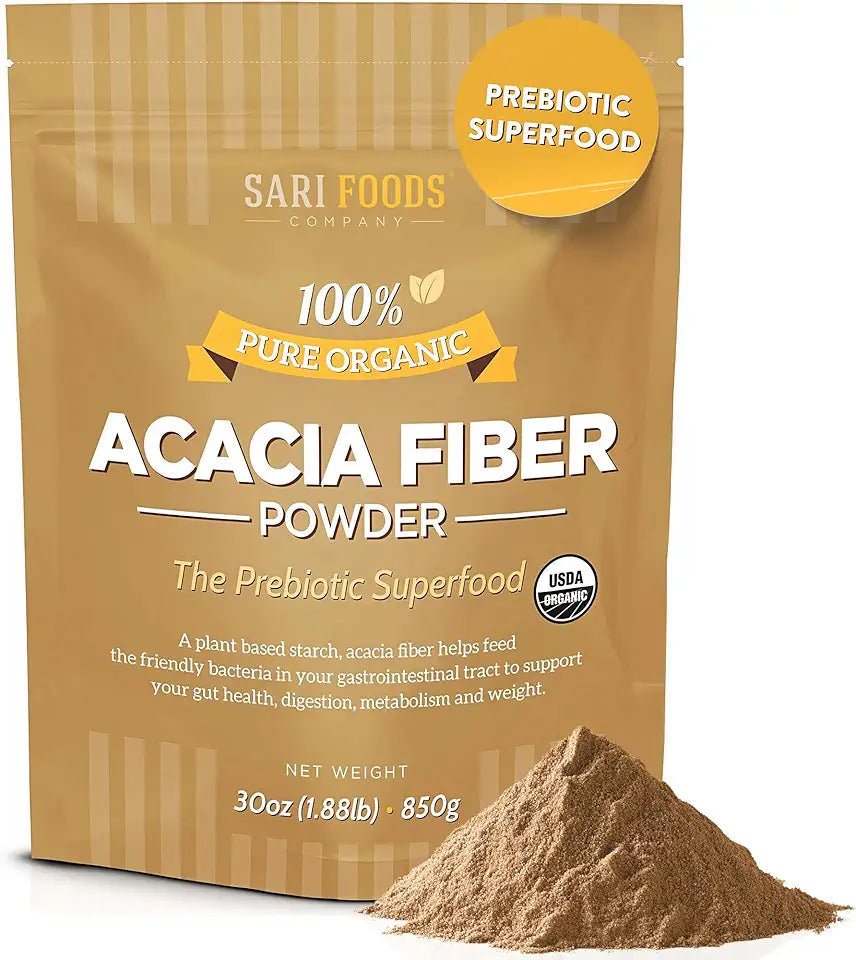 Organic Acacia Fiber Powder 30 Ounce Plant Based Prebiotic W48503