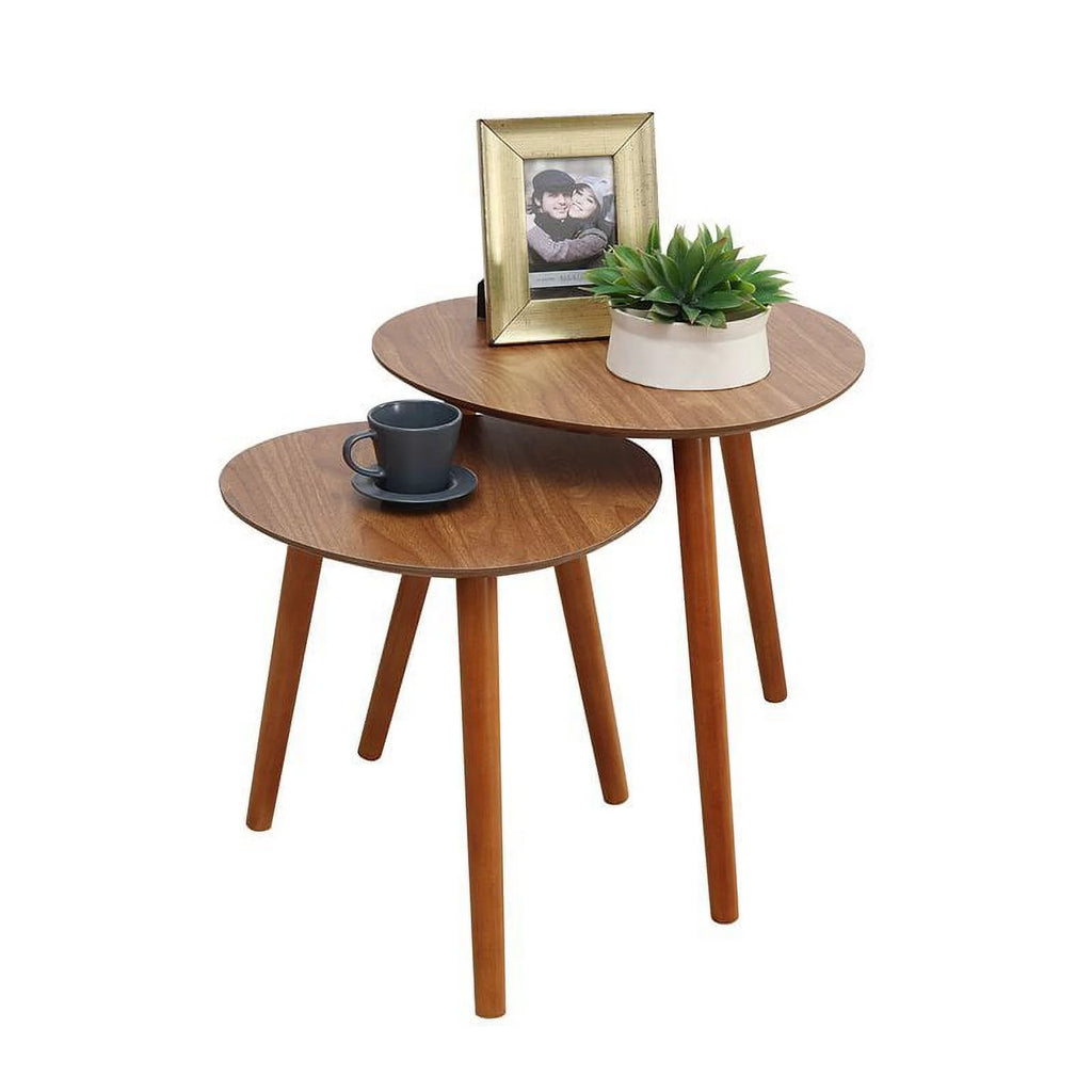 Mid-Century Wood Nesting End Table Set of 2 M28615