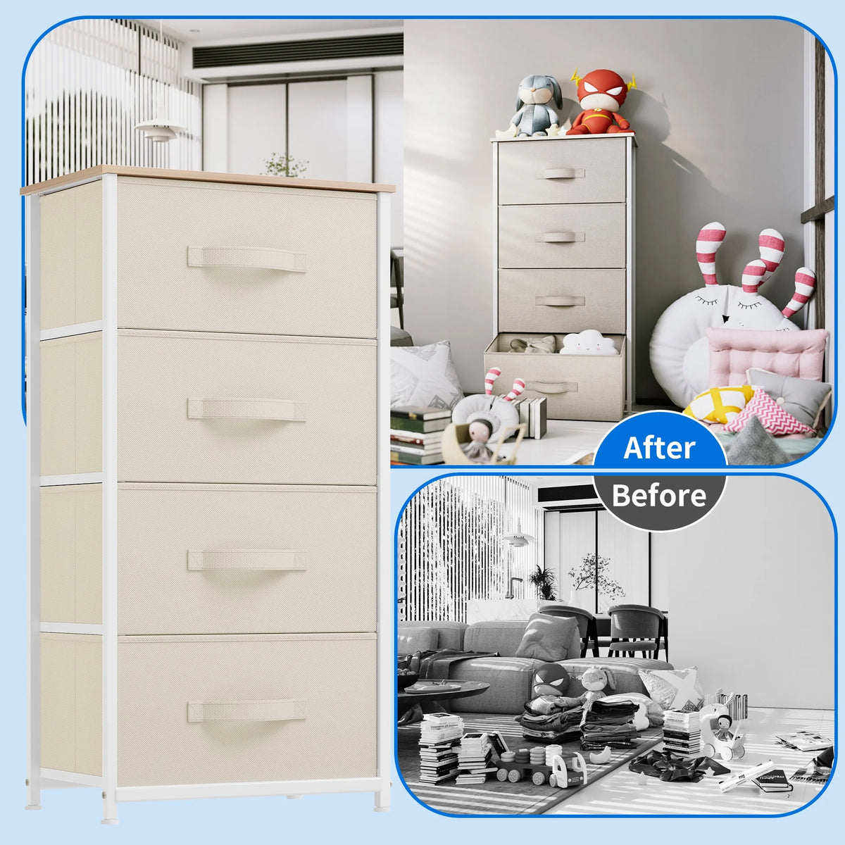 Fabric 4 Drawer Dresser O43303