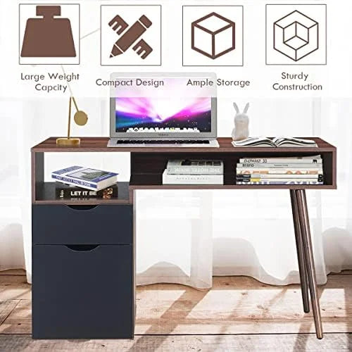 Computer Desk with Drawers Brown Z423894