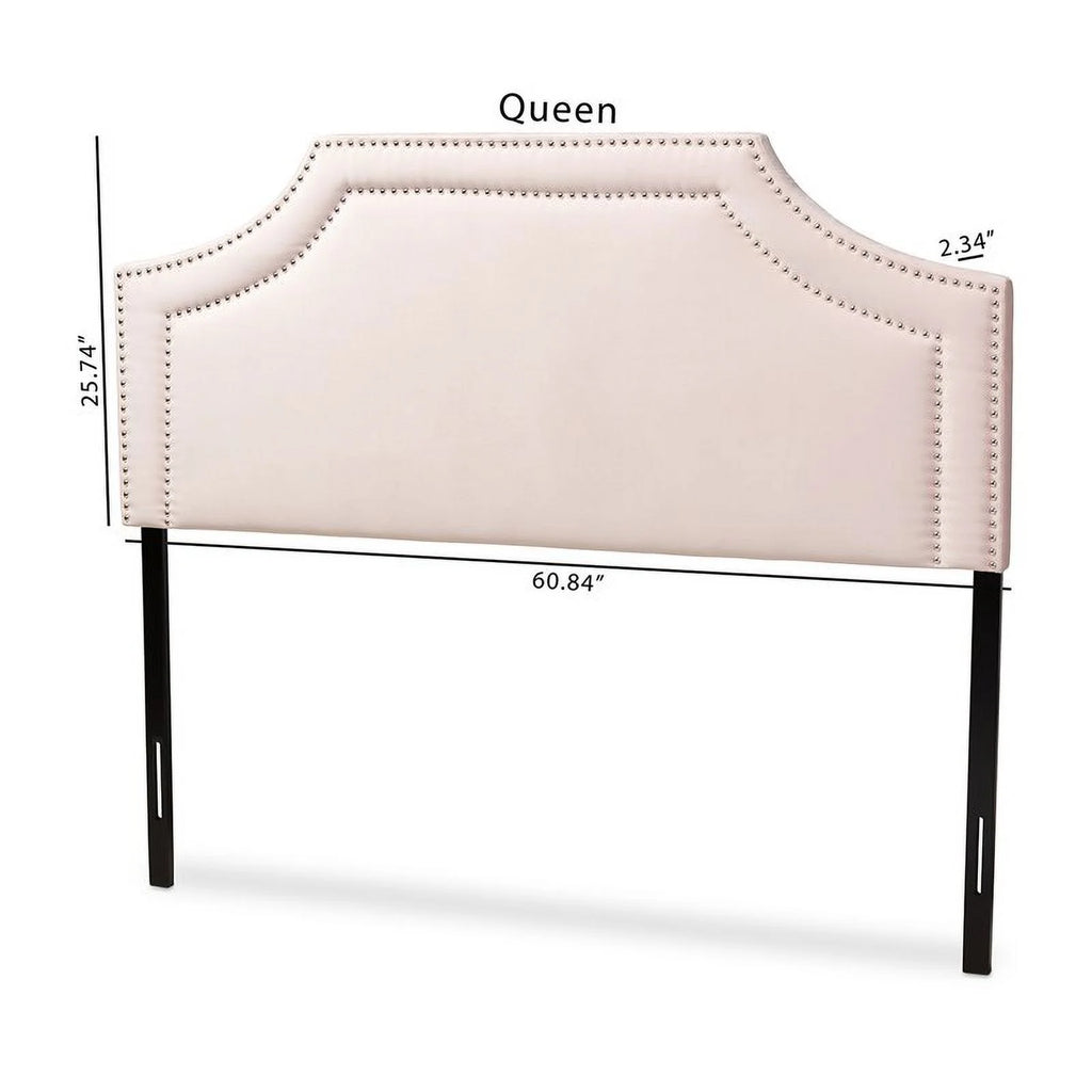 Pink Velvet Wood Queen Headboard Y959904