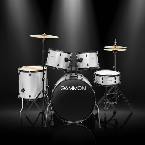 Blue 5-Piece Complete Drum Set with Cymbals, Stands, Stool, and Sticks H8772