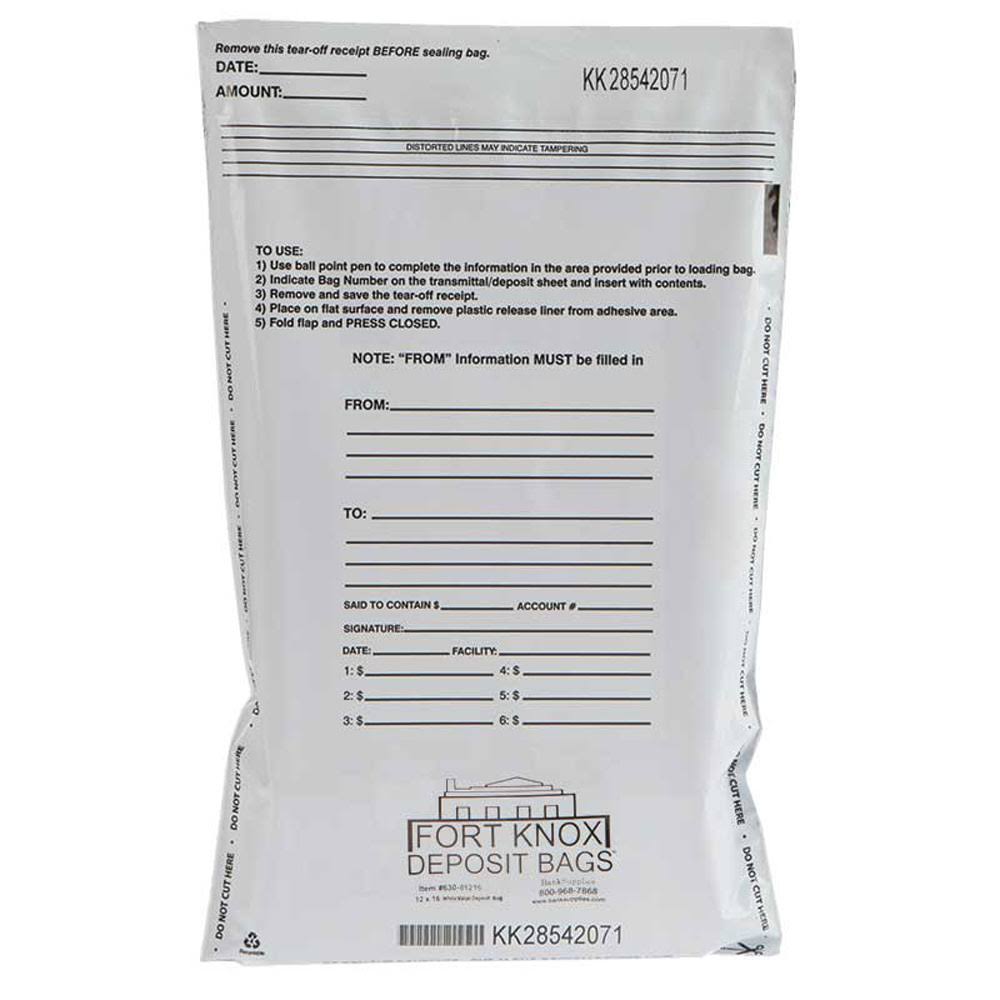 White Deposit Bag Case of 1000 G5152