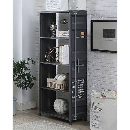 4-Shelf Gray Bookcase R438
