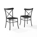 Black Metal Patio Dining Chair Set of 2 I125