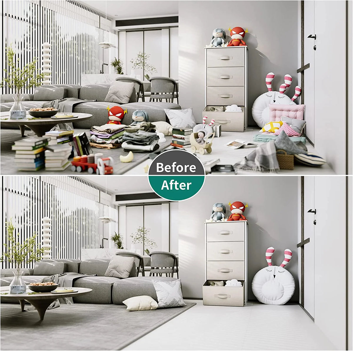 Fabric 4 Drawer Dresser O43303