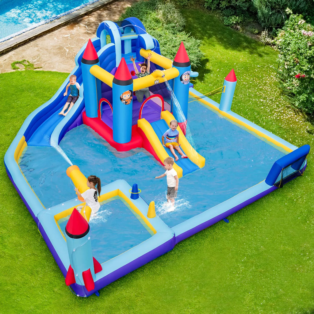 Inflatable Water Slide Park with 2 Slides Splash Pool O60995