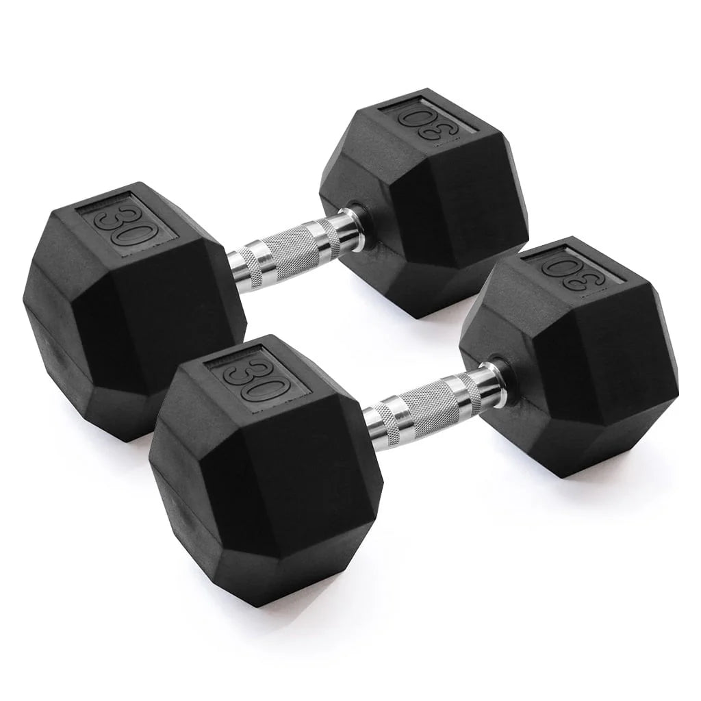 10 lb Rubber Hex Dumbbells Pair G654