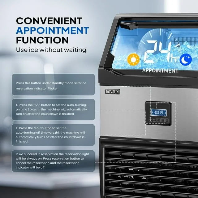 150lbs/24h Stainless Steel Freestanding Ice Maker Machine X323
