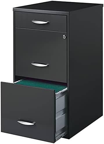 18 inch 3 Drawer Metal File Cabinet Charcoal V28858