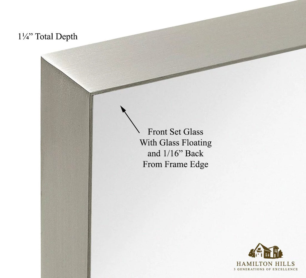 Brushed Metal Wall Mirror 22" x 30" O3110