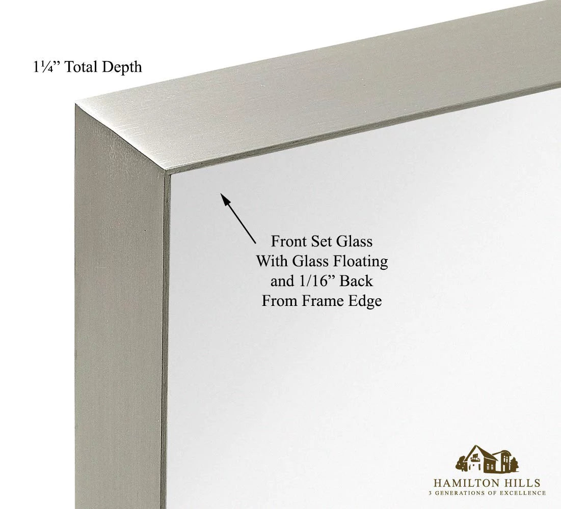 Brushed Metal Wall Mirror 22" x 30" O3110