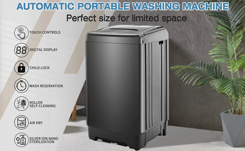 Portable Automatic Washer Machine with Drain Pump 17.6 Pounds E31488