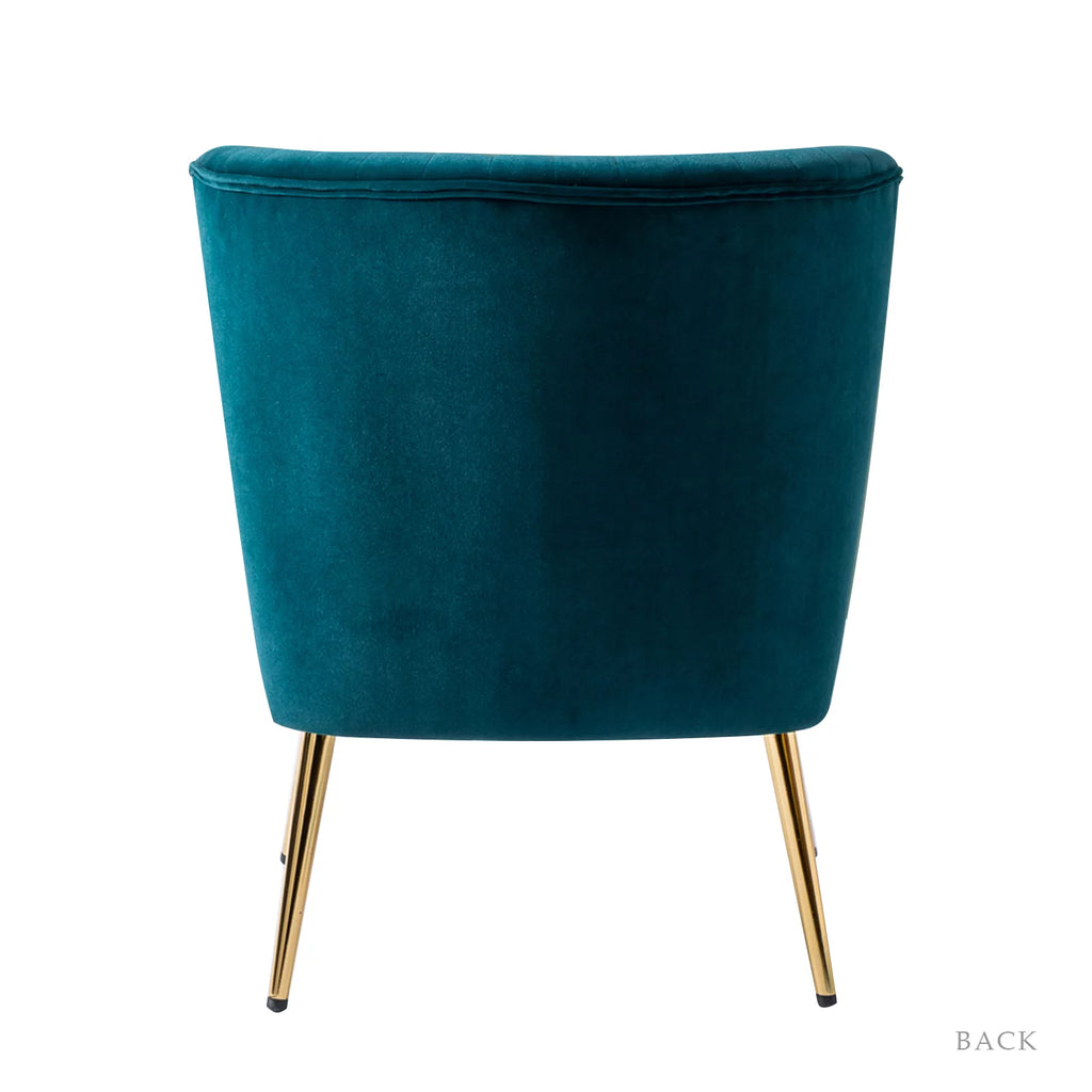 Teal Velvet Armless Accent Chair F246