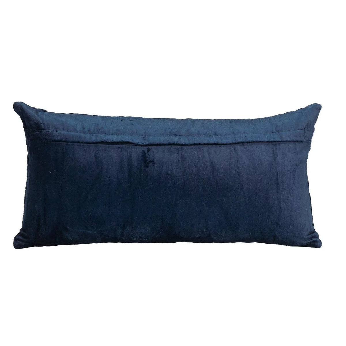 Navy Quilted Velvet Lumbar Decorative Pillow W383246