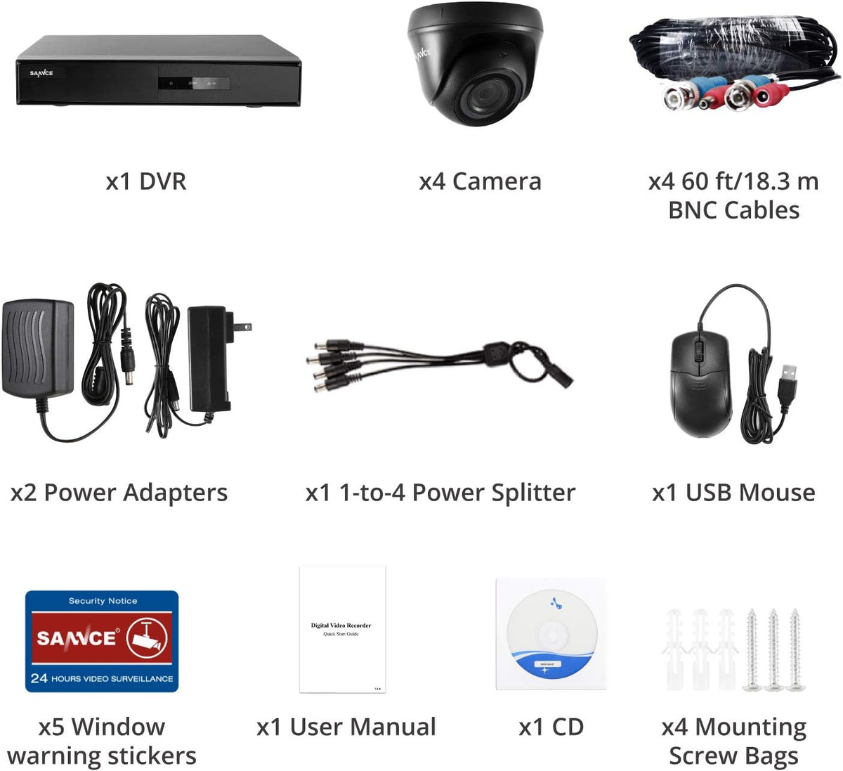 1080P 8CH Wired Security Camera System with 8 Cameras H9243