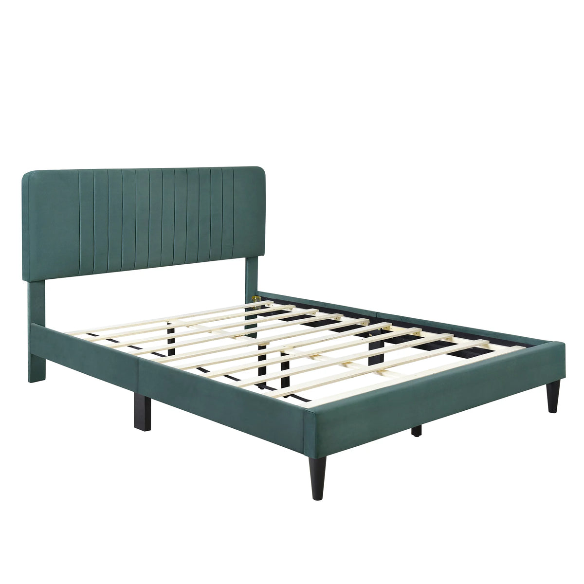 Queen Size Upholstered Platform Bed with 2 Nightstands and Storage Bench G7616