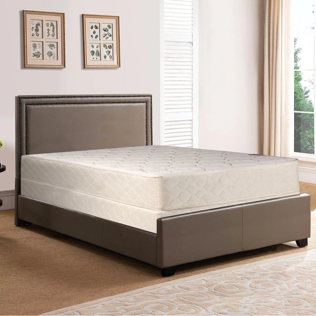10-Inch Tight Top Innerspring Mattress and 4-Inch Wood Boxspring Set Full XL Size X98993
