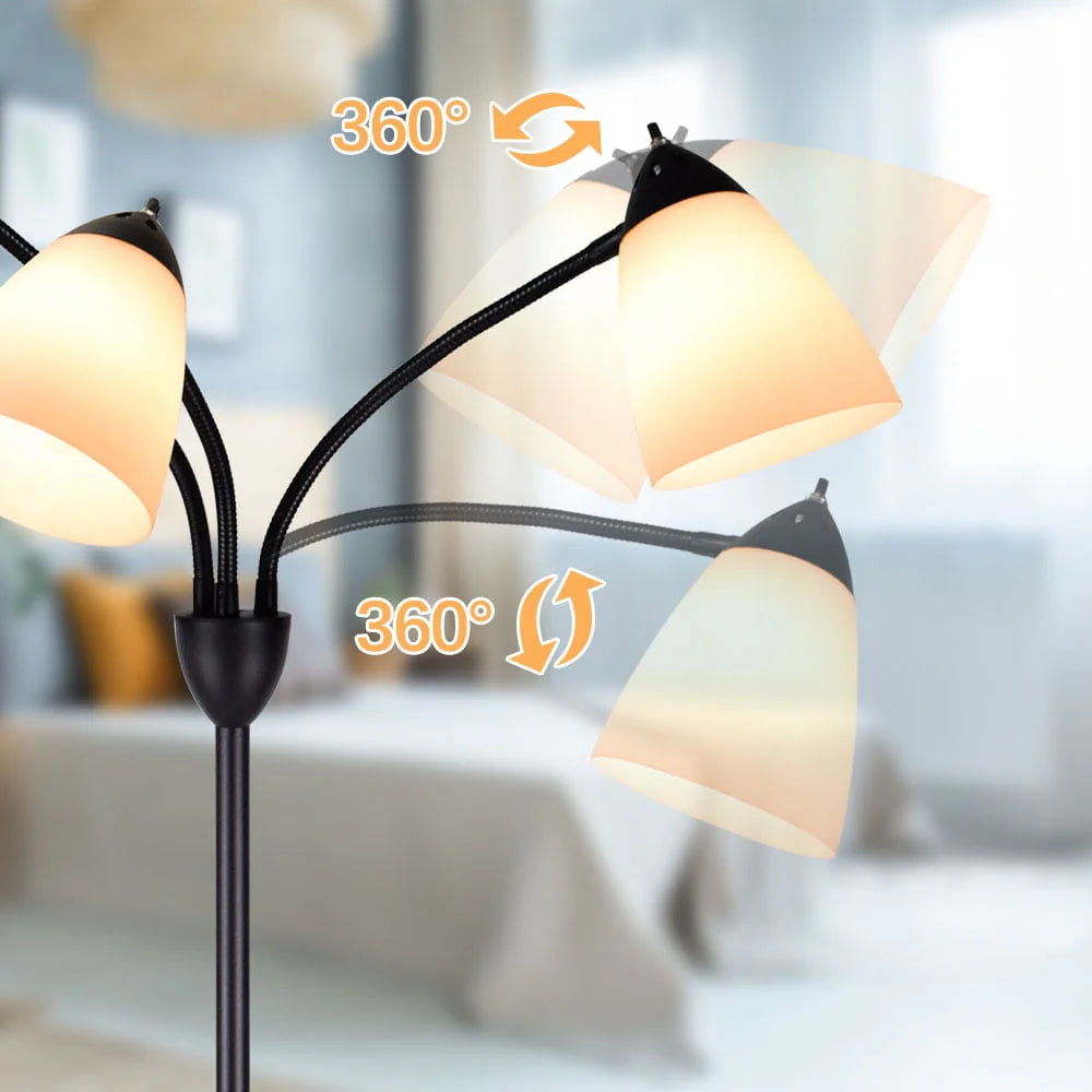 Black Tree Floor Lamp with 3 Adjustable Rotating Lights G233221