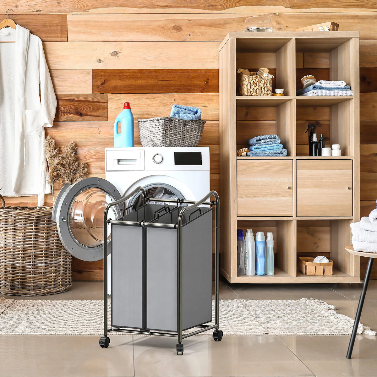 2 Bags Laundry Sorter Dark Grey W881