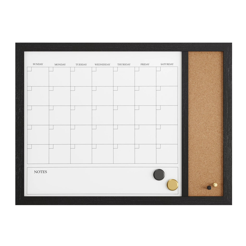 Magnetic Dry Erase Monthly Calendar and Cork Board Combo U744