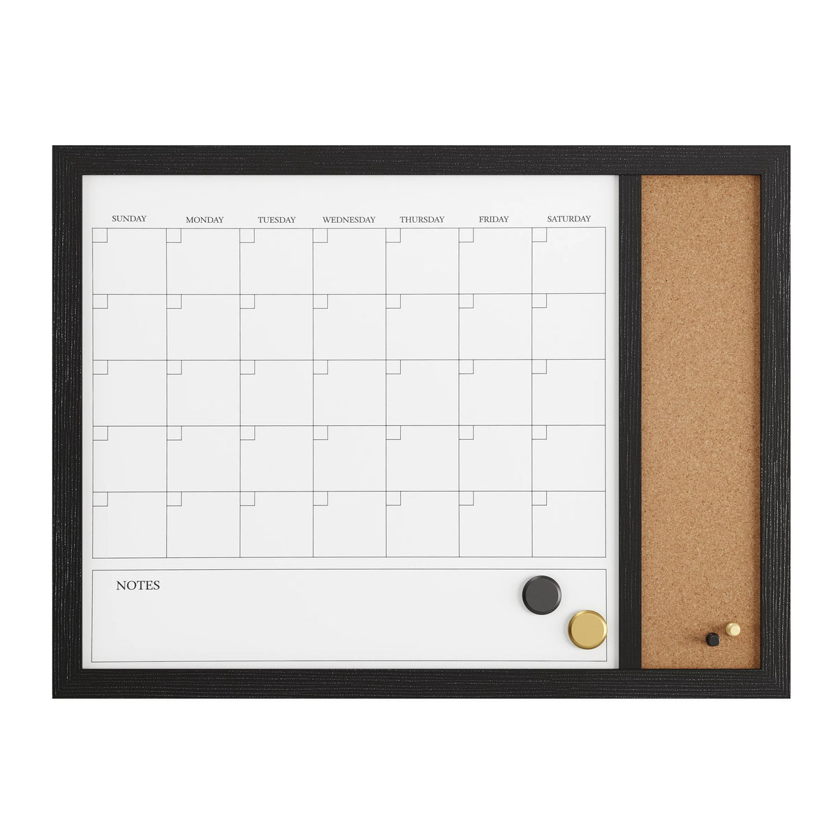 Magnetic Dry Erase Monthly Calendar and Cork Board Combo U744