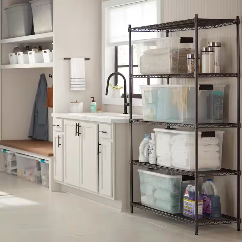 Black 5-Tier Steel Wire Shelving Unit X880