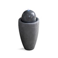 25.98"W Round Stone Indoor/Outdoor Water Fountain with LED Lights, Gray F336085