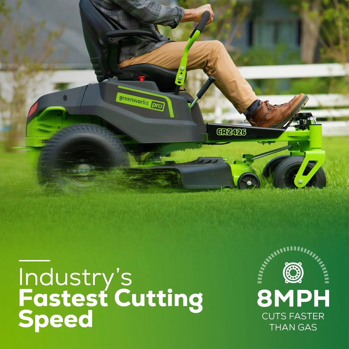 60V 42” Electric Zero Turn Mower with 8 Ah Batteries F17048