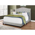 Velvet Queen Size Bed with Chrome Trim X353545