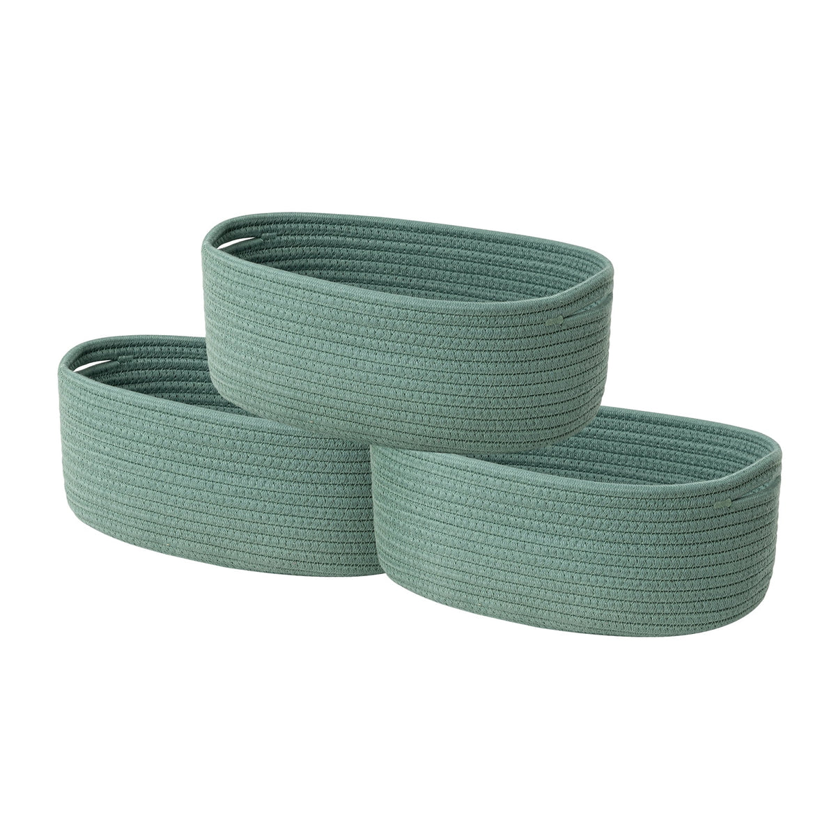 Cotton Rope Storage Baskets with Handles Set of 3 B414