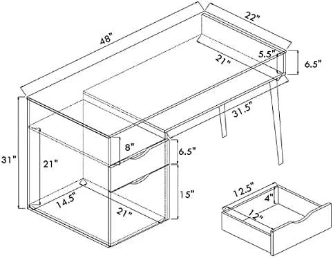 Computer Desk with Drawers Brown Z423894