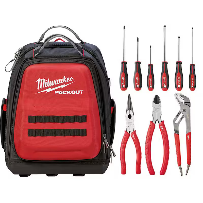 15 in. Tool Backpack with 9-Piece Tool Set H366914